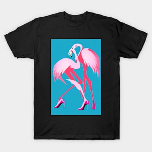 Two Flamingos in Pink Heels T-Shirt